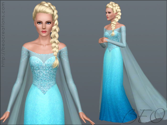 Elsa's dress (Frozen) for Sims 3 by BEO